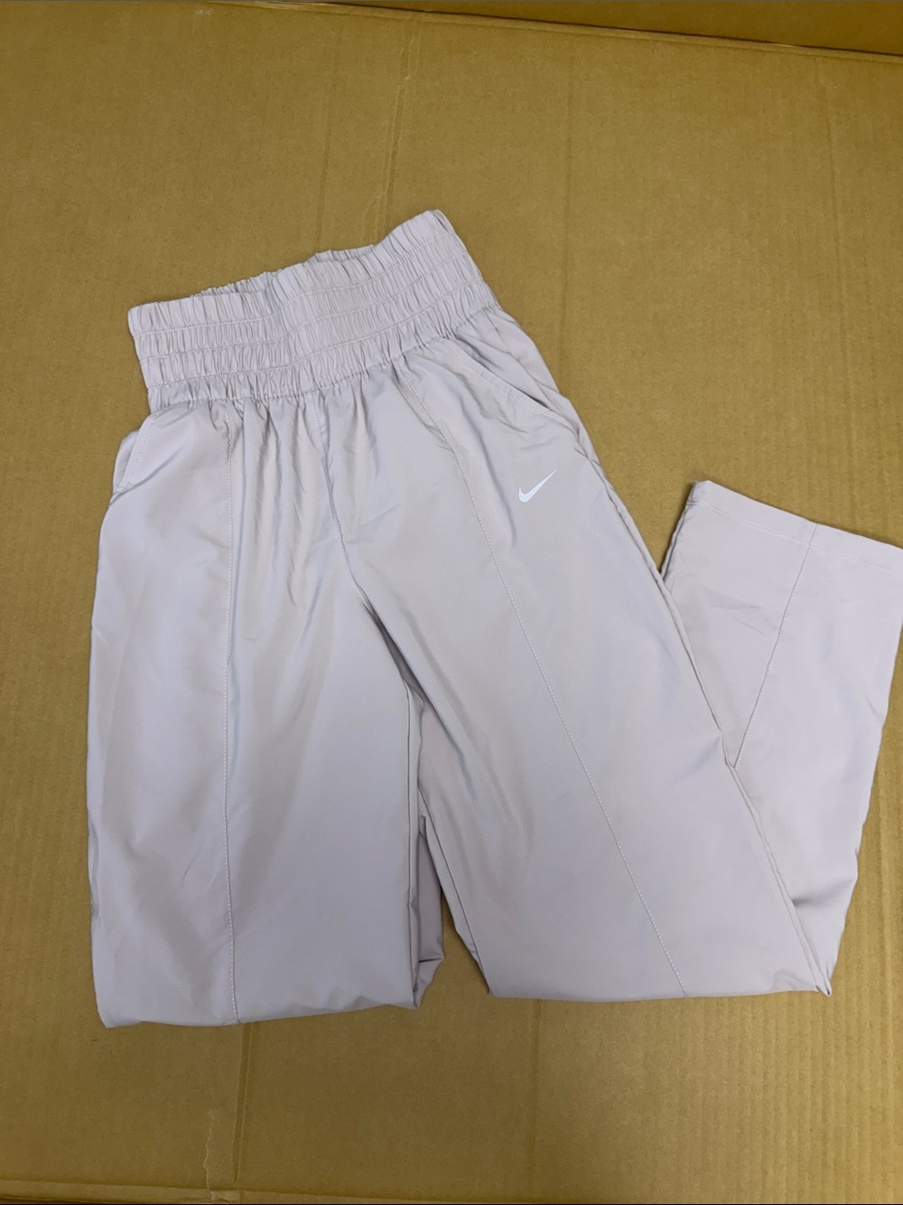 Nike Kids Pale Pink Jogger Pants with Smocked Waist